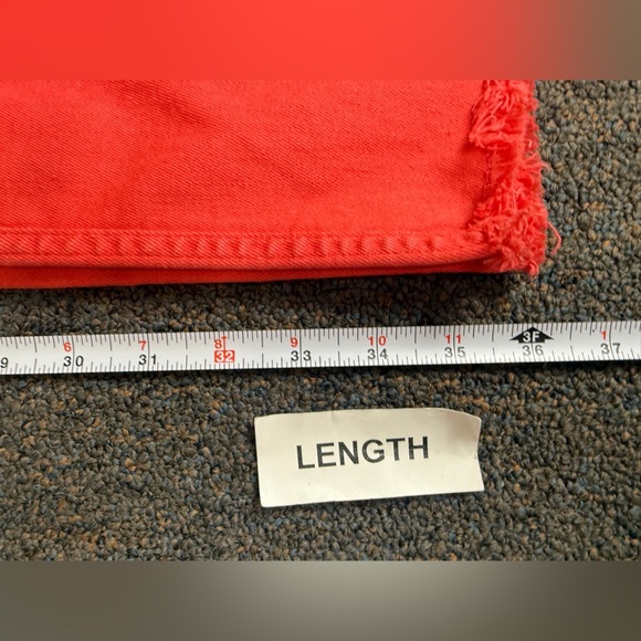 Vineyard Vines Women's Orange Straight Crop Wide Leg Raw Hem Jeans Size 28 FLAW - Picture 10 of 11